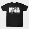 Мужская черная футболка с принтом Dunder Mifflin Печать на бумаге для термопереноса без вырезания Хлопковая футболка
