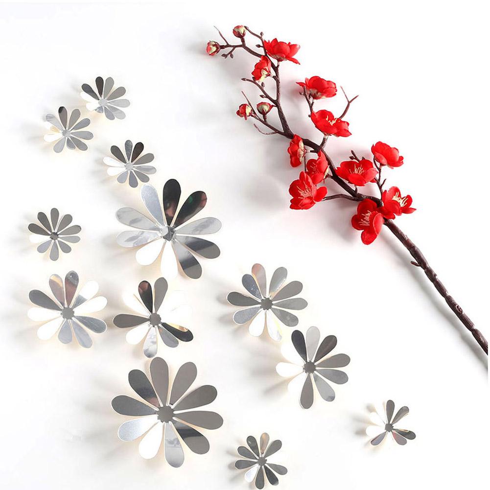 12 Pcs Holiday Wedding Market Three Dimensional Sun Flower Pattern Decoration Wall Sticker