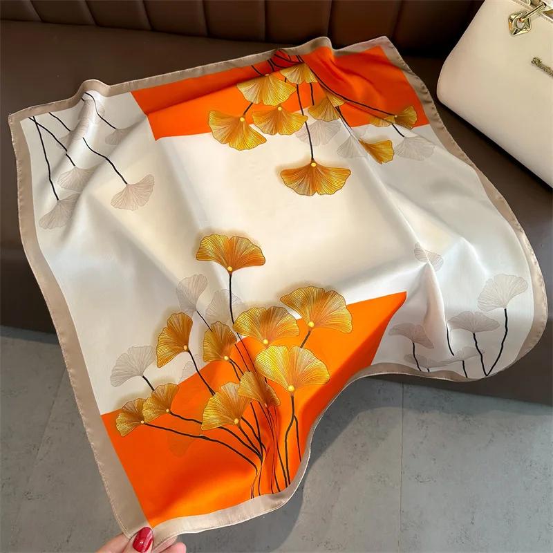 Fashion Handkerchief Women Neck Scarves Silk Satin Headband Small Hijab Scarfs Cartoon Print Kerchief Cute Hair Scarf For Ladies