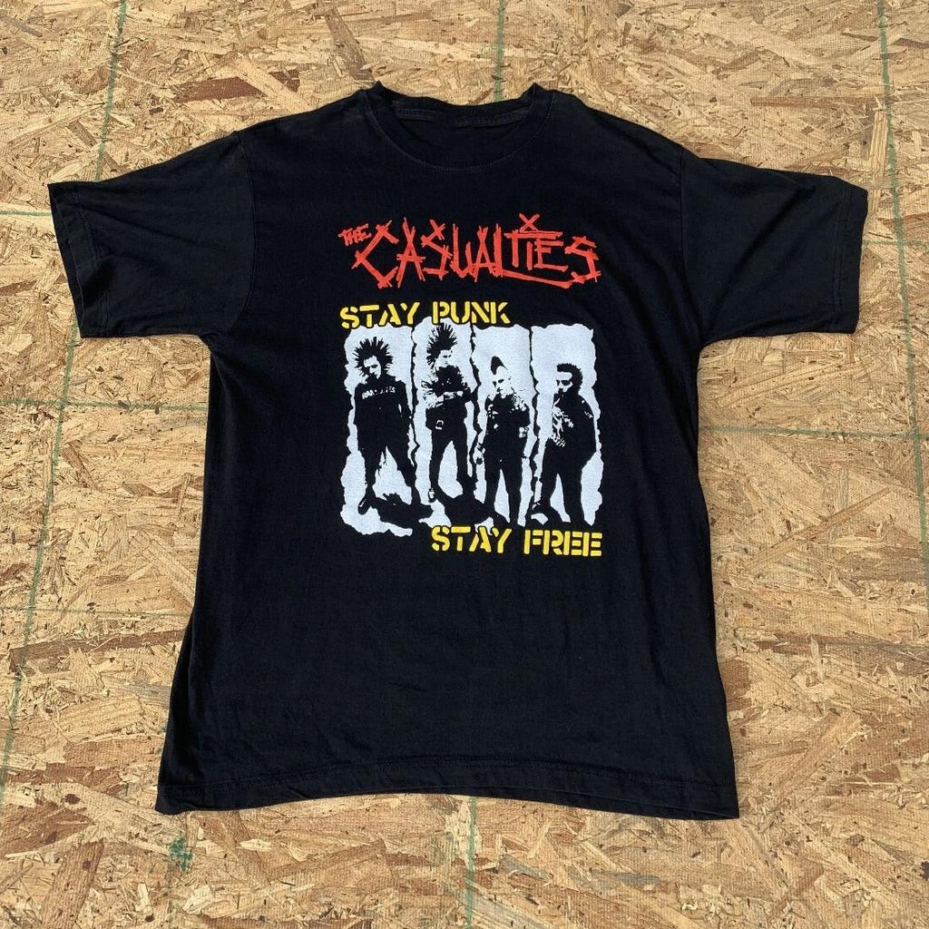 Футболка The Casualties Band Stay Punk Stay Free Хлопок Черный S-5XL EN832