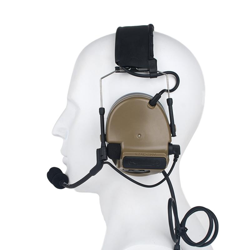 TAC-SKY WCOMTAC III Sports Tactical Headset New Detachable Headband with Silica Gel Earcups Noise Cancelling Earphones WYS0053