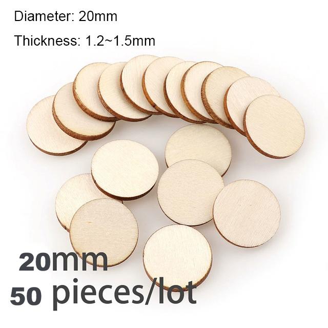 Diameter 1-10cm Natural Unfinished Round Wood Slices Circles Discs for DIY Wood Craft Painting Christmas Ornament Decoration