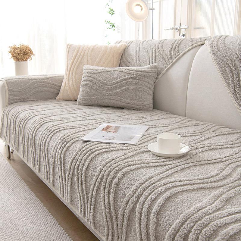 Мягкий и толстый чехол для диванной подушки на зиму - Современный простой и нескользящий дизайн - Чехол для сиденья дивана