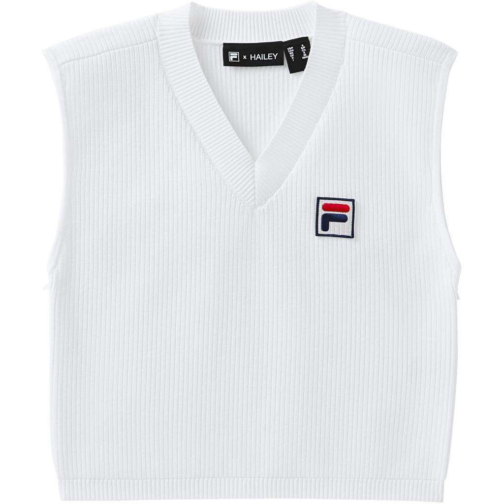 Fila X Hailey Коллаборация Простой Универсальный Удобный Студенческий Стиль Теннисная Рубашка Женские топы Белый A71W523102F-WT