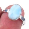 Natural Republic Larimar Gemstone 925 Solid Sterling Silver Gift Ring S.8 r2Q00