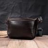 Стильная бананка для мужчин из натуральной кожи GRANDE PELLE Bag 22814 Коричневый