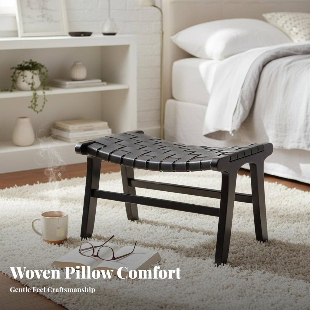 Woven Rope Footrest Nordic Design Footstool Multi-Functional Multipurpose for Homeowners, Interior Designers, Patio, Bedroom