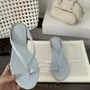Korean Version of the Toe Strap Clip Foot Flip-flops Shoes Women's 2025 New Summer Wear Fashion Casual Small Slope Heel Sandals