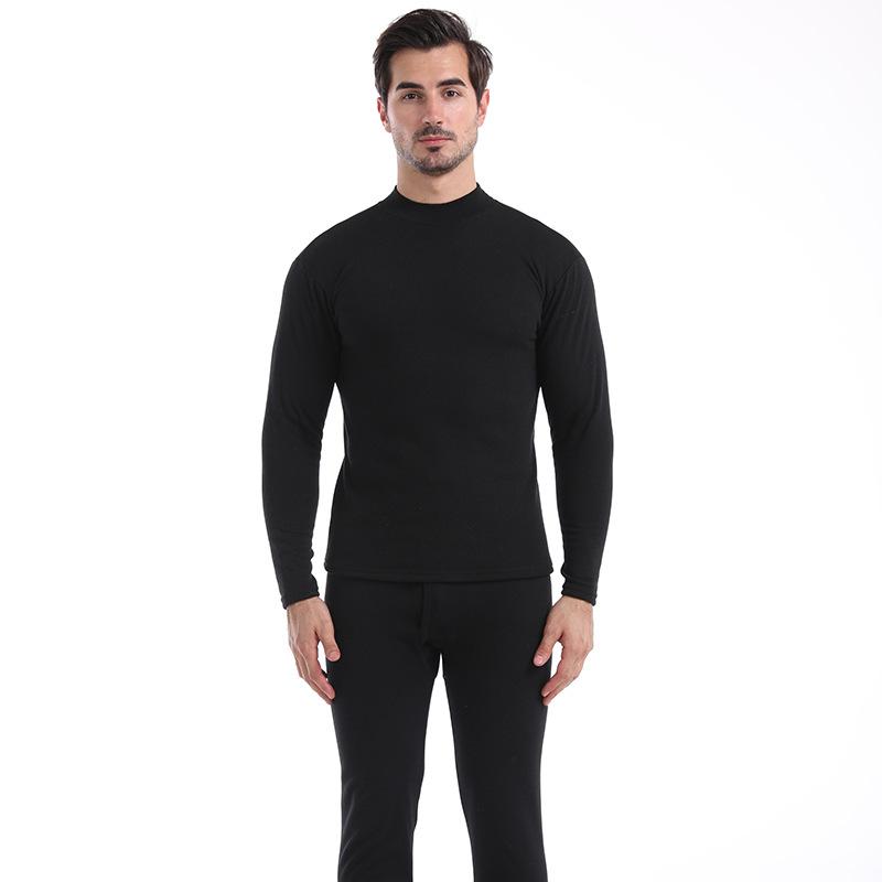 Winter Men Thermal Underwear Warm Soft Cotton Fleece-Lined Warm Panels Long Johns Thermo Clothing Pajamas Set