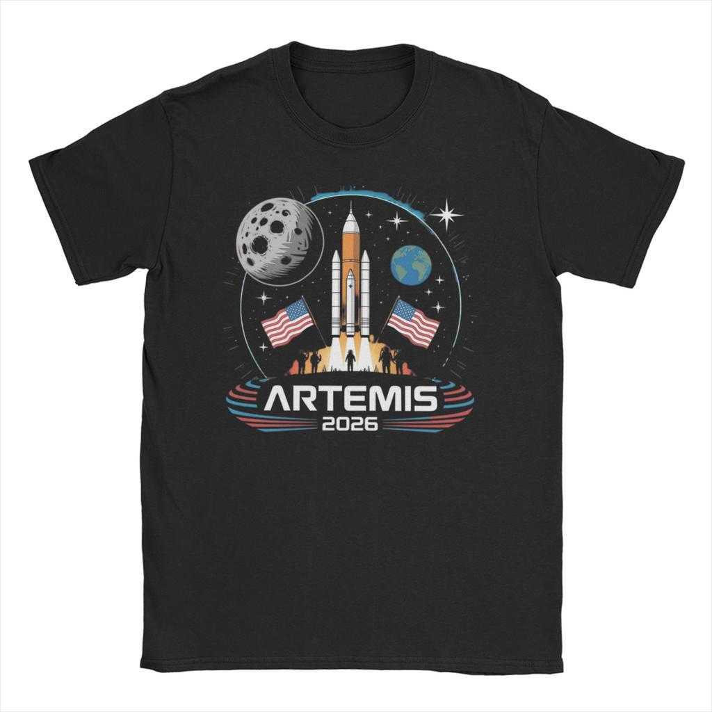 Unisex WoUnisex TShirt Artemis II Launch to The Moon Awesome Pure Cotton Tee Shirt Short Sleeve T Shirt Round Collar Clothes Gift