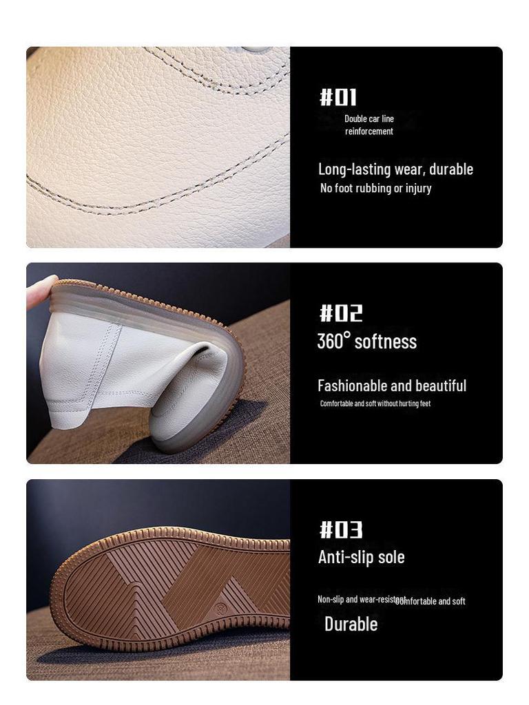 Женские белые туфли-лодочки из коровьей кожи весна-лето 2024 г.: Увеличивающие рост, Мягкая подошва, Облегающий крой, Универсальные