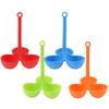 Egg Poacher Food-Grade 3 Holes Temperature Resistance Silicone Egg Cooker Egg Holder Cup Cooking Accessories