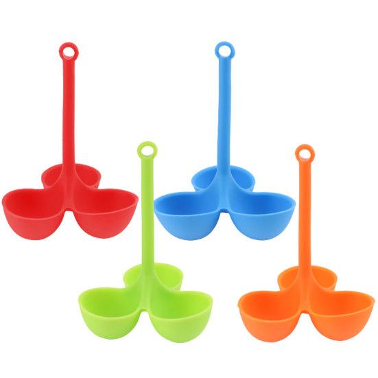 Egg Poacher Food-Grade 3 Holes Temperature Resistance Silicone Egg Cooker Egg Holder Cup Cooking Accessories