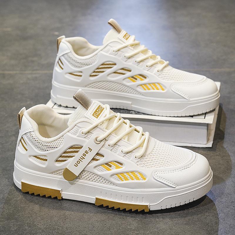 Модные мужские дышащие сетчатые кроссовки летняя повседневная спортивная обувь удобная легкая низкий верх резиновая подошва взрослая обувь