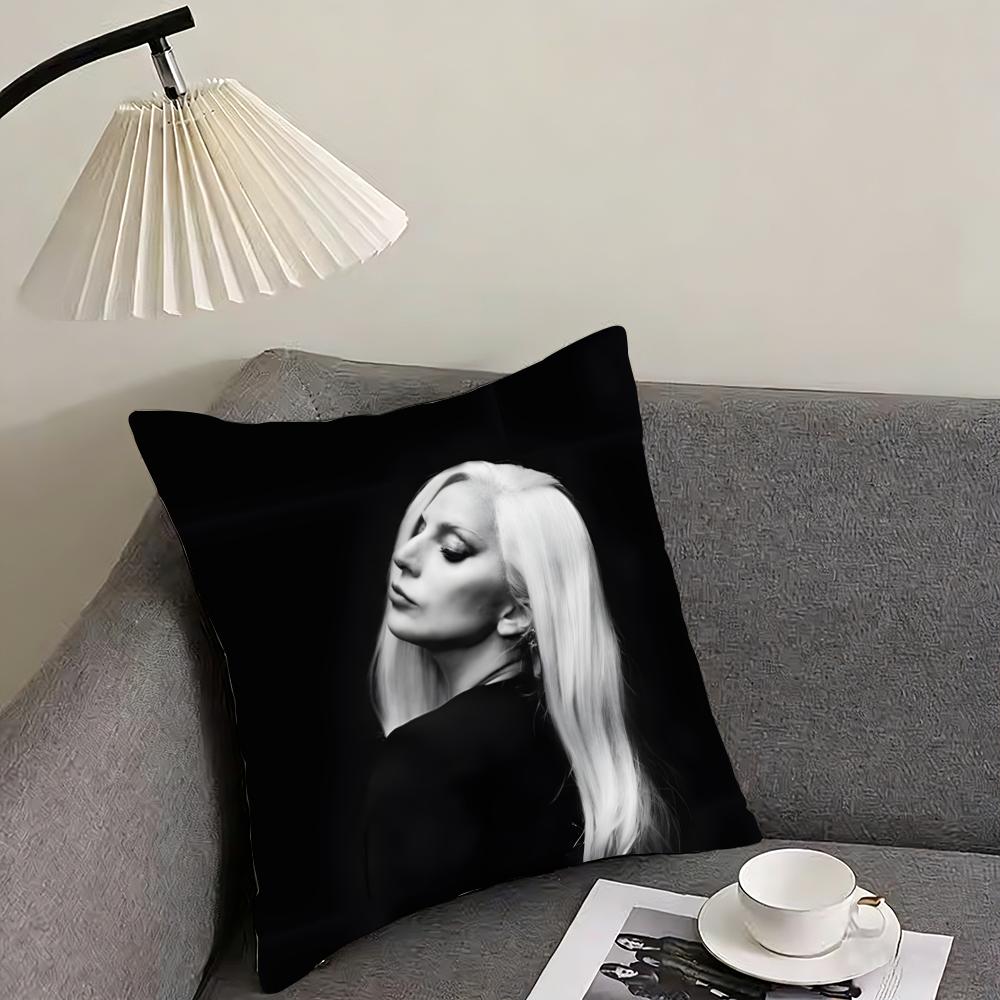 LLady GagaA Singer Cushion Cover Pillowcase Ultra Soft Skin Friendly Fabric Cloud Like Comfort Concealed Zipper