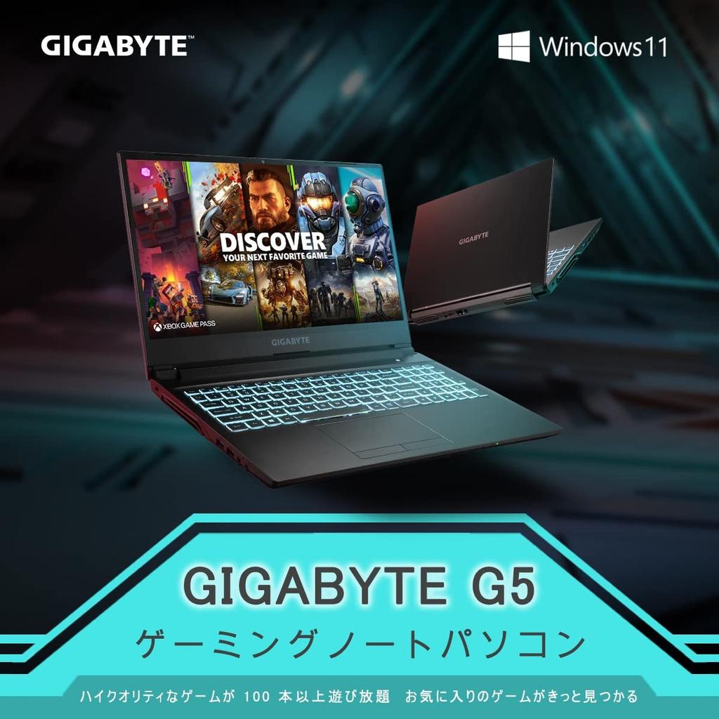 С RTX 3050 Ti Игровой ноутбук GIGABYTE G5 дюймы Win11 Home RTX3050 Ti 512G [Оборудованная видеокарта] / 15.6 / (144 Гц i5-11400H 8 ГБ 2 SSD)