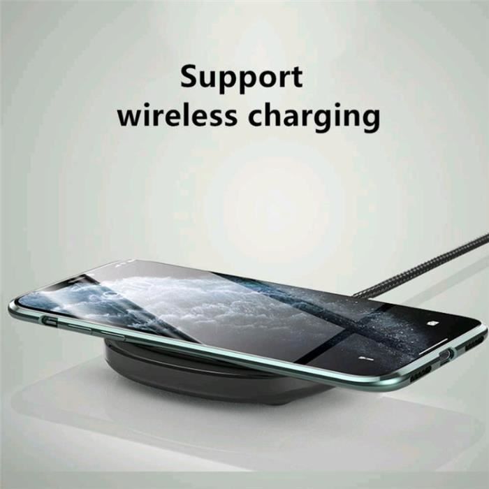 Coque pour iPhone 11, d'adsorption Magnétique Pare-Chocs en métal avec 360 degrés Protection Case Cover(Noir)