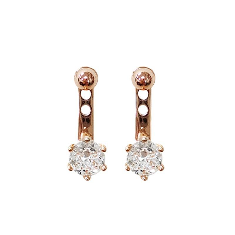 Модные серьги с цирконом и бриллиантами: Компактный, универсальный и идеально подходит для повседневного ношения.