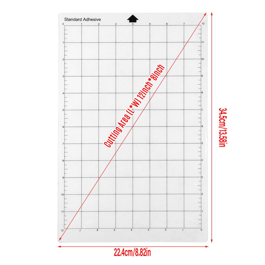 Replacement Cutting Mat Transparent Adhesive Mat with Measuring Grid 8 by 12 Inch for Silhouette Cameo Explore Plotter