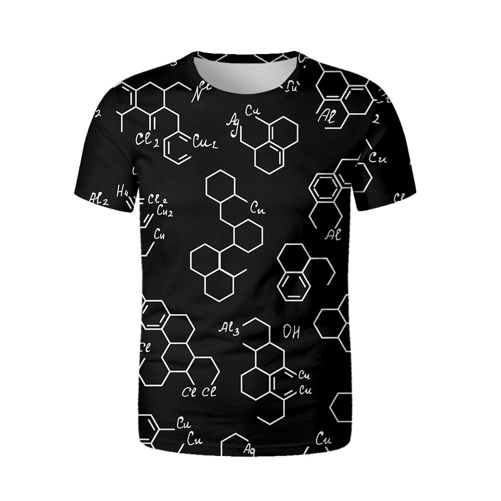 Забавная математическая рубашка Phys Chemical Formula Summer Street 3D футболка модная мягкая футболка большого размера с круглым вырезом футболка большого размера математическая футболка рубашка