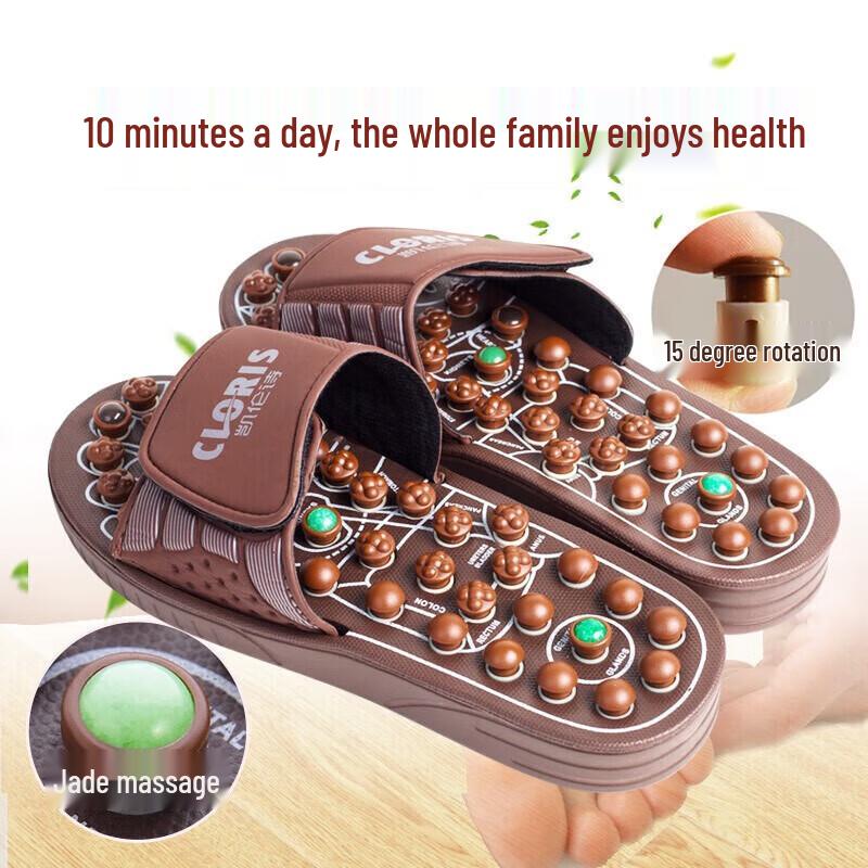 CLORIS Foot Reflexology Massage Slippers with Jade Stones