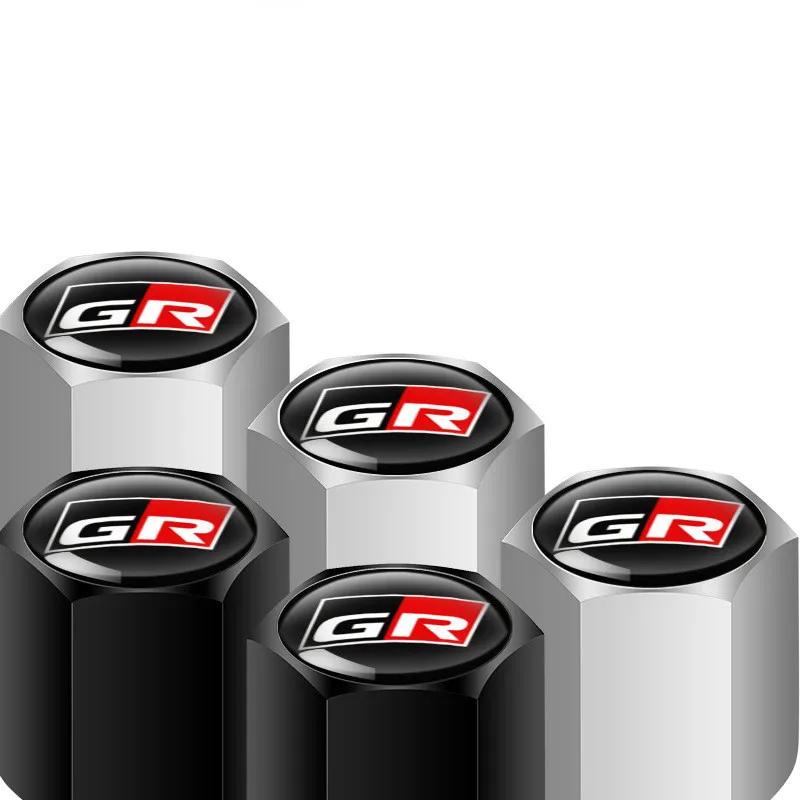 Car Wheel Tire Stem Air Valve Caps Rim Plugs For Toyota GR Sport Gazoo Racing Yaris Corolla Hilux Supra C-HR 86 Tyre Accessories VE4