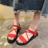 Roman Sandals Women's Summer New Round Toe Open Toe Thin Strap Soft Sole Non-slip Wear-resistant Flat Beach Shoes