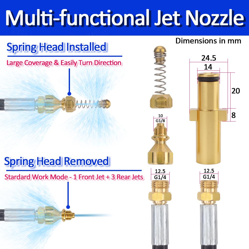 Мойка высокого давления для канализации, шланг для очистки сточных вод, очиститель труб, комплект шлангов для Nilfisk Gerni Greenworks