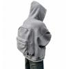 Men Sweatshirt Coat Hooded Long Sleeve Zipper Closure Hoodie Coat with Schoolbag Design Solid Color Loose Fit Outerwear