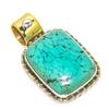 Натуральная тибетская бирюза двухцветная 925 пробы стерлинговое серебро кулон 1,10'' m6f49