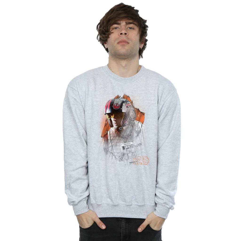 Star Wars Mens The Last Jedi Poe Dameron Brushed Sweatshirt