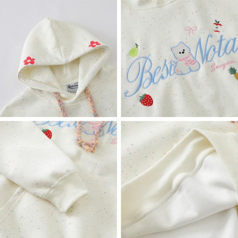Cute Embroidered Dog Hoodie Men Women - Loose Fit Vintage American Style Sweatshirt