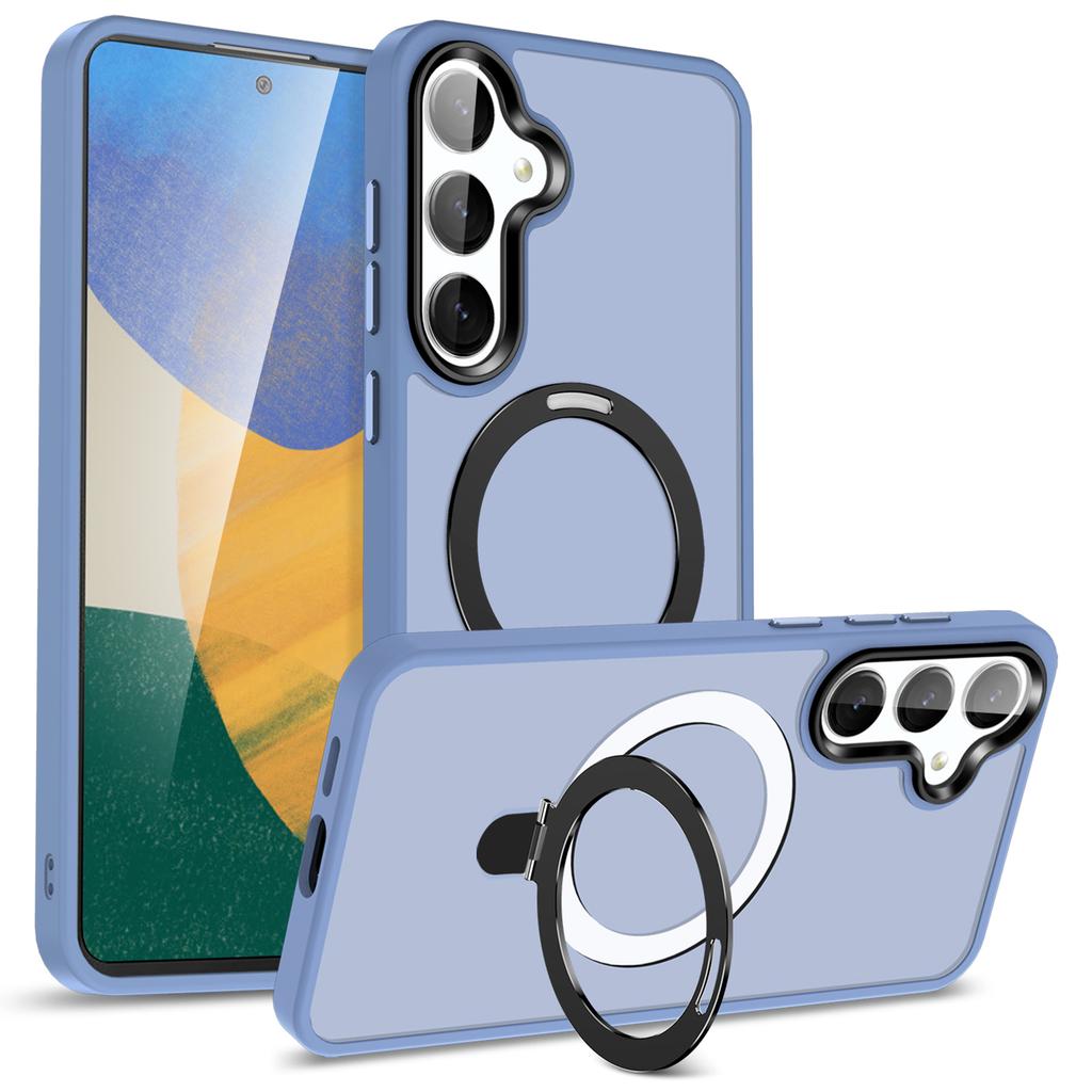 Чехол для Samsung Galaxy S24 PC+TPU Магнитное кольцо Подставка Защитная крышка для телефона