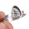 Natural Black Rutile Gemstone Handmade 925 Solid Sterling Silver Ring S.10 I0G62