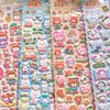 4 Pcs Cute Animal League Cartoon Foam Stickers - Adorable Rabbit, Bear & Mouse Designs, Reusable & Re-sticky, Ideal for Notebook