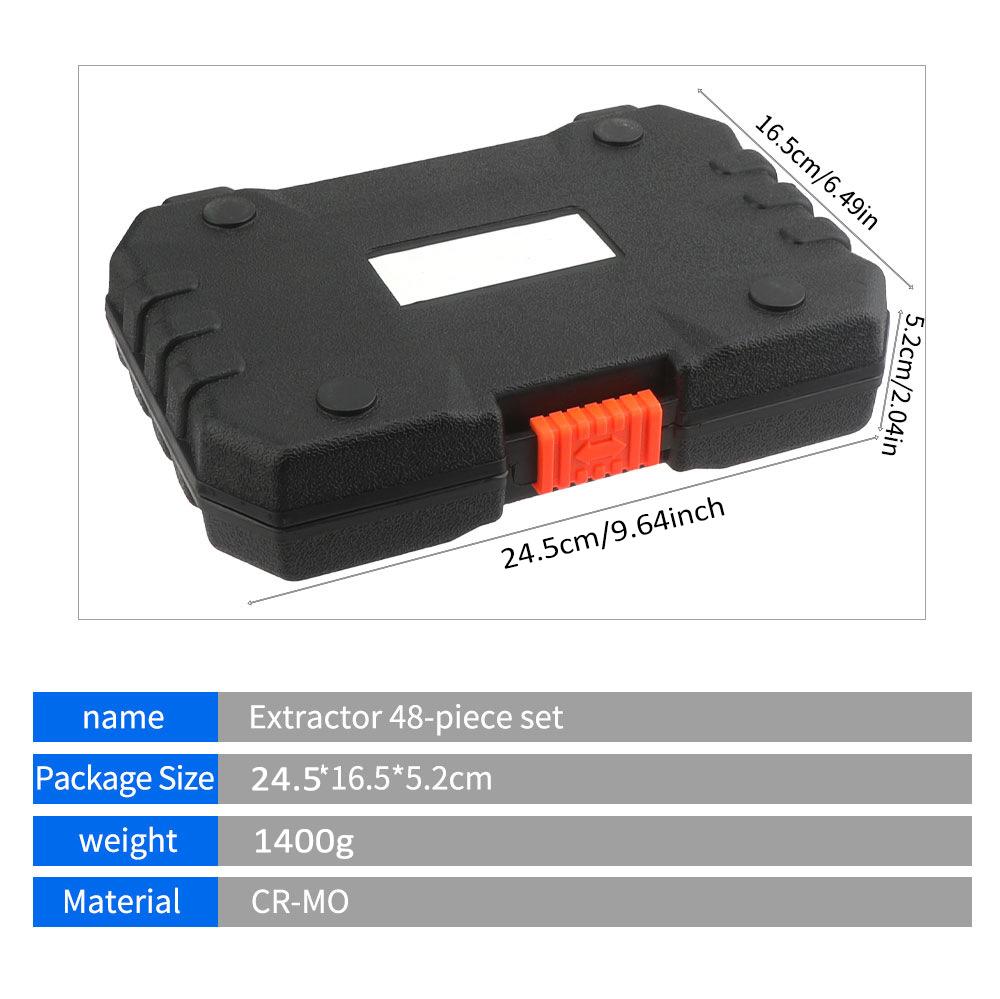 Набор из 48 ударных экстракторов болтов, набор экстракторов винтов и съемник сорванных винтов, 13 болтов