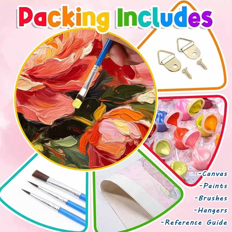 Digital oil painting kits featuring beautiful butterflies and vibrant flowers are ideal for professional art and home wall decoration.