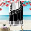 Music Note Print Beach Towel, Large Soft Quick Dry Towel for Beach Camping Swimming