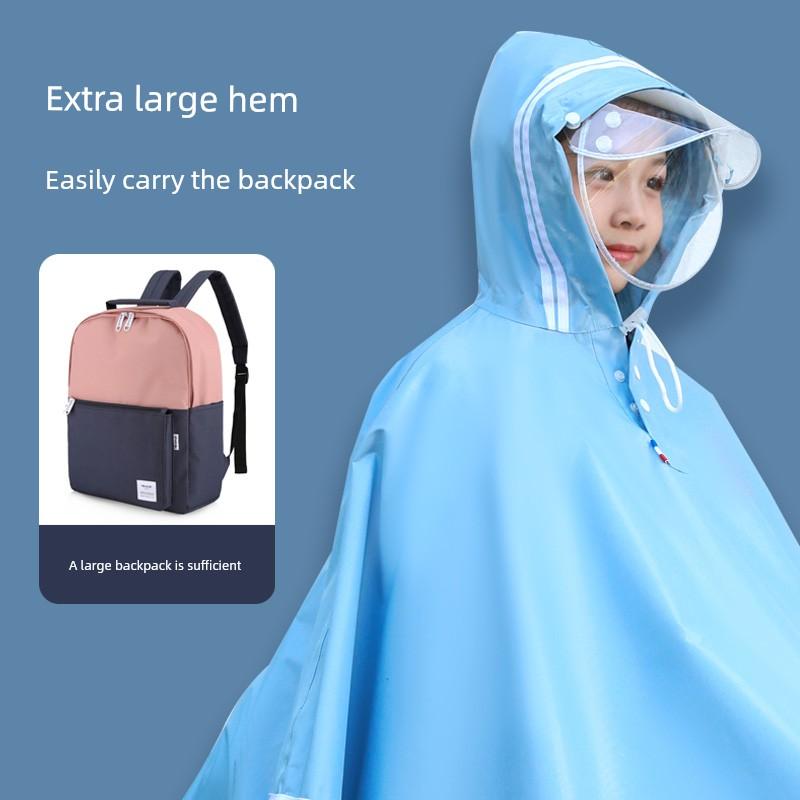 Children's Raincoat for Riding Electric Bikes, Specifically for Elementary School Students Aged 6-12, Boys and Girls, with a Rainproof Backpack Cover