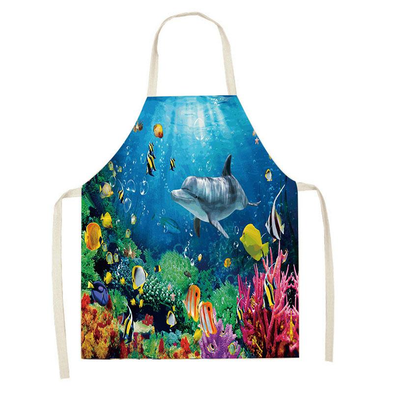 Пятновыводящий масляный фартук, гавайские морские аксессуары для выпечки Boo, богемные кухонные принадлежности, мужские и женские кухонные фартуки