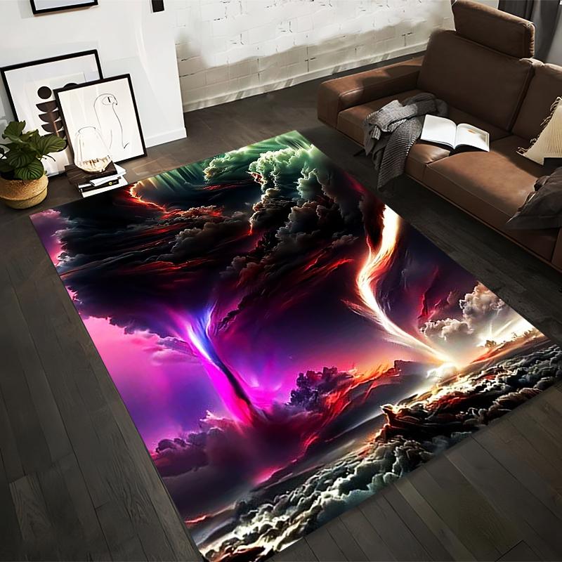 Colorful Lightning Storm Pattern Carpet for Living Room Decoration Suitable for use as an anti-slip for living room bedroom sofas