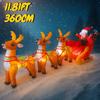 11.81FT Надувной Санта Три Сани Олень Игрушка Светодиодная Праздничный Подарок Рождественские Принадлежности Домашнее Украшение для Вечеринки во Дворе
