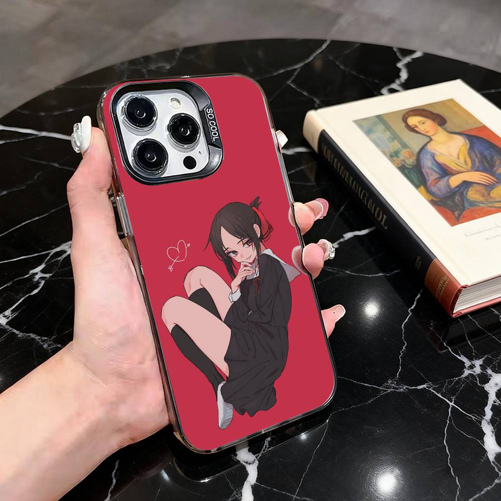 Чехол для телефона Кагуя Синомия Для iPhone 17,16,15,14,13,12,11 Plus,Pro Max,XS,Красочный Серебристый Черный Чехол