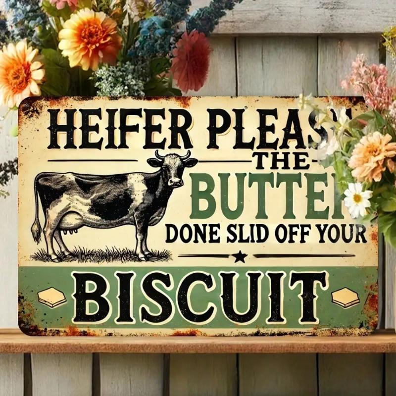 Tin Wall Art Metal Painting Apple Fruit Storage Basket Home Kitchen Checkered Fabric Organizer Cafe Decor