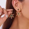 Pearl Snowflake Earrings Multicolor Xmas Dangle Earrings Sweet Christmas Stud Earrings  Ladies
