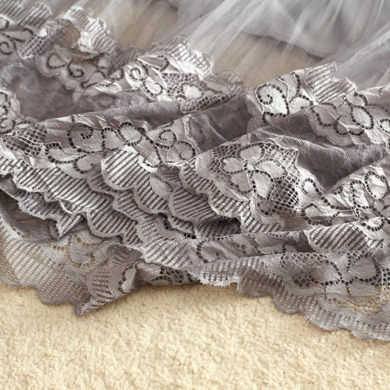 Woman's Mid-length Yarn Skirt Elastic Waist Printed Lace High Waist A-line Skirt Pleated Skirt Work Travel