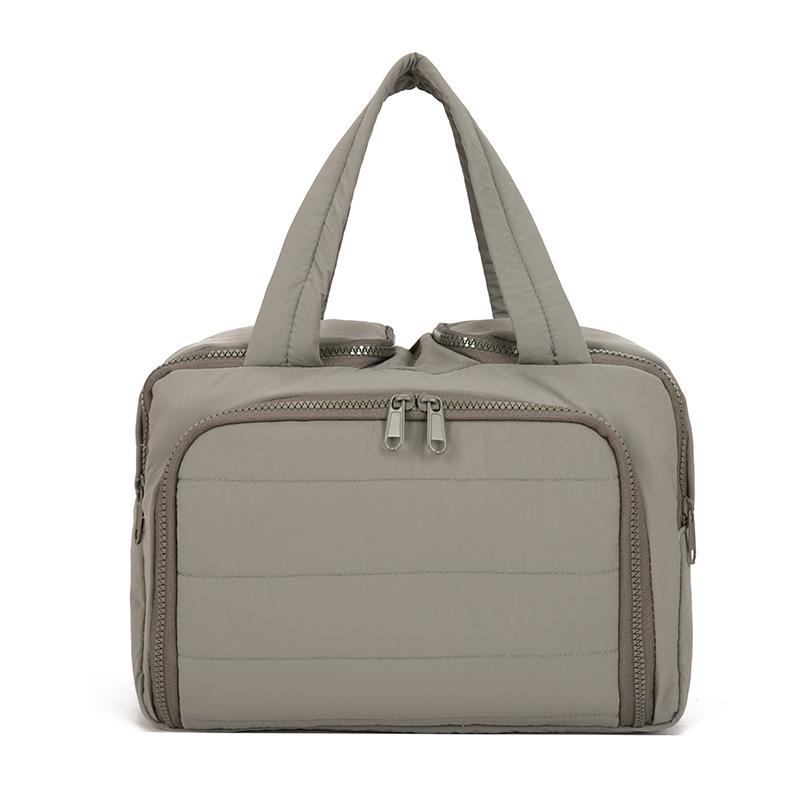 Travel toiletry bag with wide opening, fluffy makeup bag, storage pouch, toiletry set organizer, portable handbag
