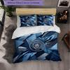 Manchester City Pattern 3 Pieces Bedding Set Soft Microfiber Duvet Cover with Pillow Cases for Bedroom