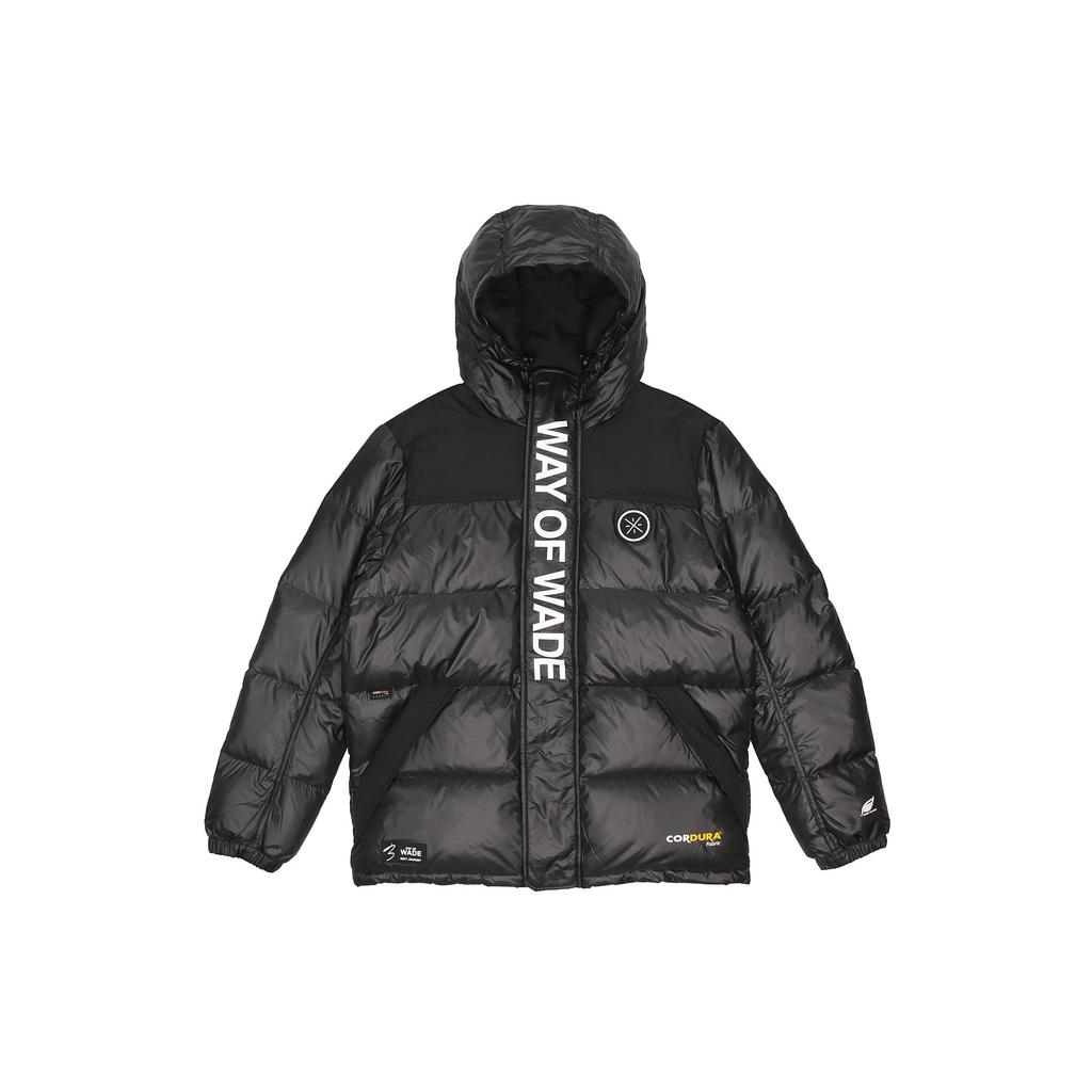 Теплая мужская куртка-пуховик с принтом логотипа серии Li Ning Wade, цветная, черная, AYMR131-1