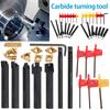 1 Set 8/12/16mm Shank Lathe Turning Tool Holder Boring Bar Lathe Tools Lathe Cutter Metal Turning Rod Industrial Carbide Inserts